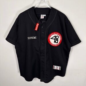 Supreme Velvet Baseball Jersey 'Black'